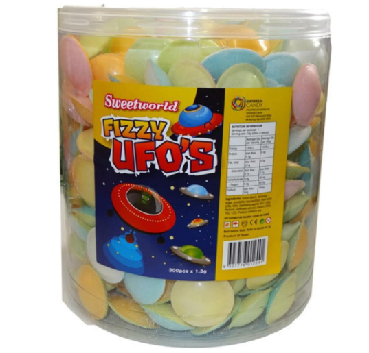 Sweetworld UFOs Fizzy Saucers 1.3 kg (Pack of 300)