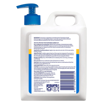 Cancer Council Ultra SPF 50+ Sunscreen Pump Bottle, 1 L