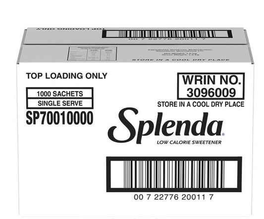 Splenda Low Calorie Sweetener Value Pack, 1000 Individual Packets, 2.2 lbs,1000 Count (Pack of 1)
