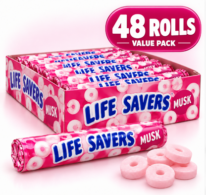 Life Savers Musk Roll 34 g (Pack of 48)