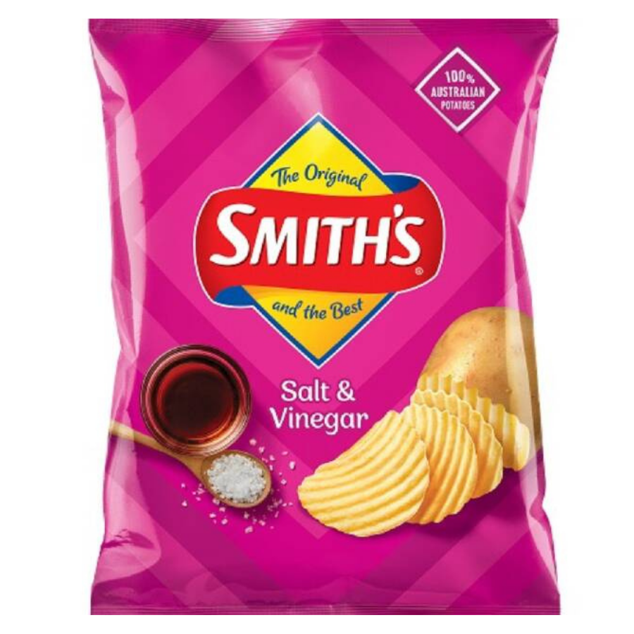 Smith's Crinkle Cut Salt And Vinegar	18 x 90g | Neximax Deals