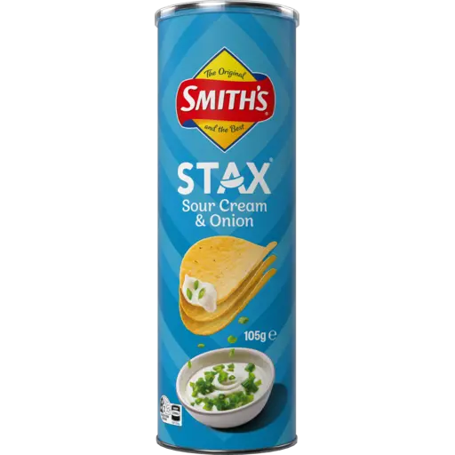 Smith's Stax Sour Cream And Onion 12 x 105g | Neximax Deals
